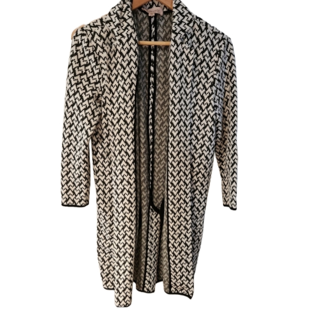 Philosophy Anthropology Small Black and White‎ Women's Light  Coat Cardi